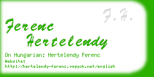 ferenc hertelendy business card